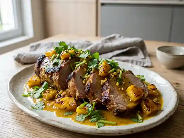 Rôti de porc fondant à l'ananas et coco - Photo de présentation