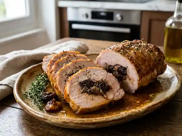 Rôti de porc farci aux pruneaux fondants - Photo de présentation