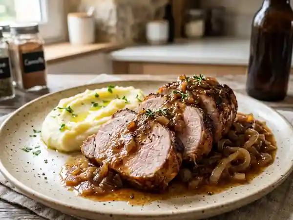 Rôti de porc fondant à la bière et à la cannelle - Photo de présentation