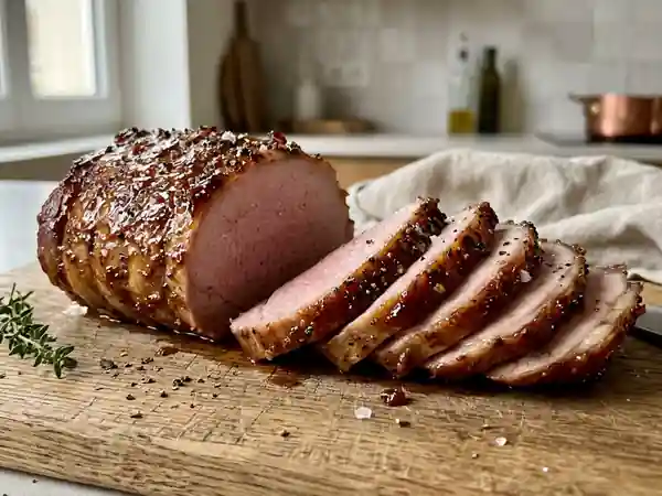 Rôti de porc caramélisé à la moutarde - Photo de présentation