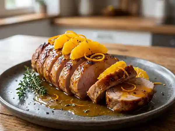 Rôti de porc fondant orange et curaçao - Photo de présentation