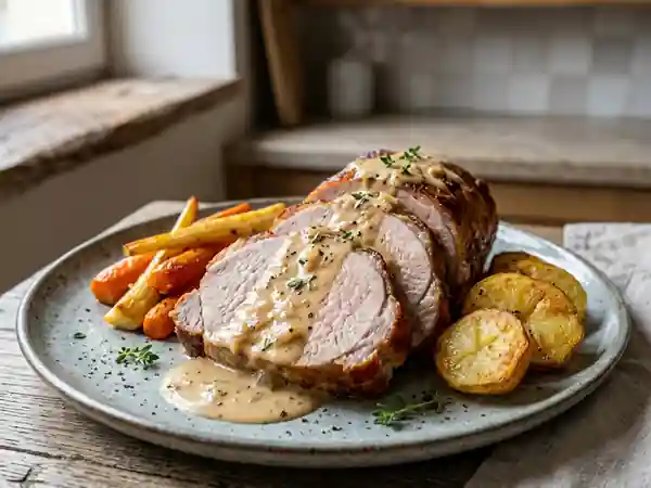 Rôti de porc fondant au champagne - Photo de présentation