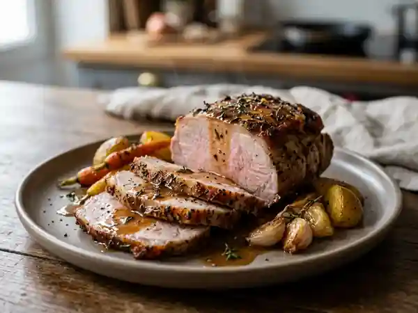 Rôti de porc fondant au saindoux d'Hortensia : recette gourmande et savoureuse - Photo de présentation