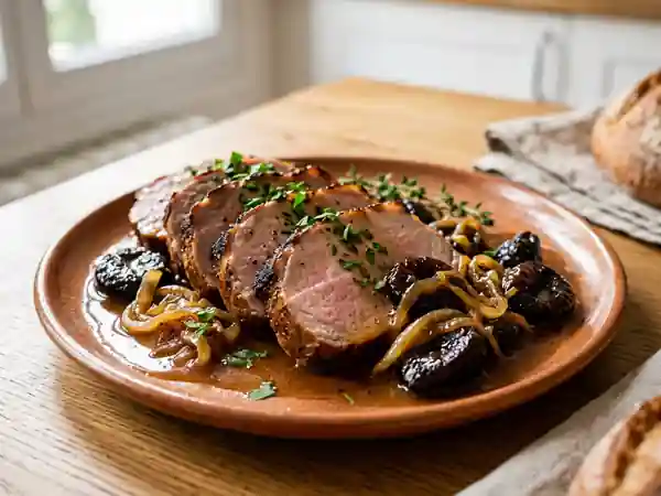 Rôti de porc fondant aux pruneaux caramélisés - Photo de présentation