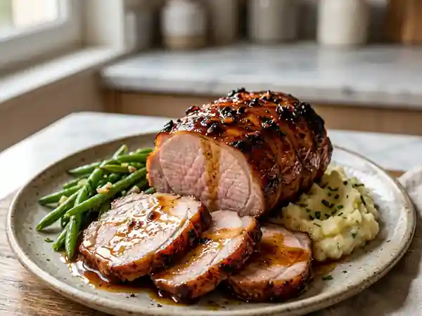 Rôti de porc laqué au miel : recette savoureuse et facile - Photo de présentation
