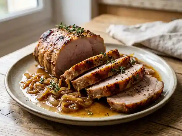 Rôti de porc mariné au cidre : recette savoureuse et facile - Photo de présentation