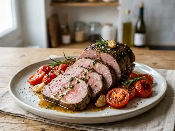 Rôti de veau fondant aux tomates et romarin - Photo de présentation