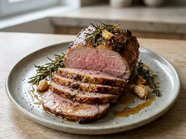 Rôti de veau laqué au miel et romarin - Photo de présentation