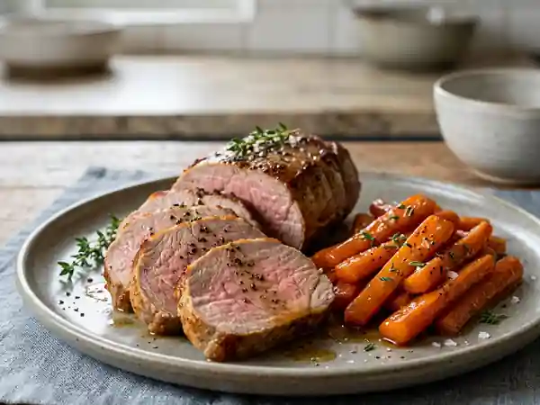 Rôti de veau tendreté et carottes confites - Photo de présentation