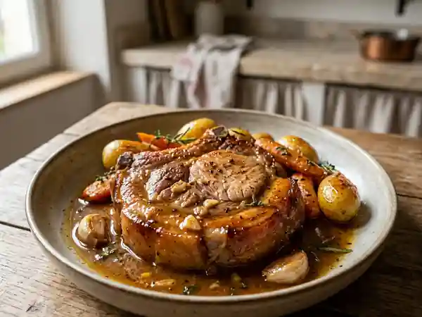 Rouelle de porc fondante au vin blanc - Photo de présentation
