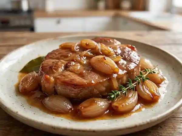 Rouelle de veau fondante aux échalotes confites - Photo de présentation