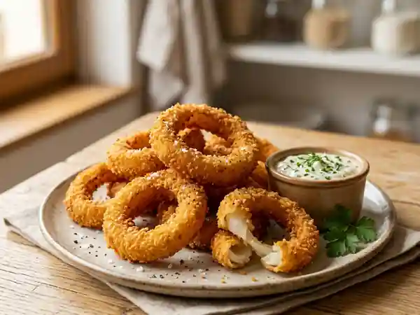 Rouelles d'oignons crousti-moelleuses : recette facile et gourmande - Photo de présentation