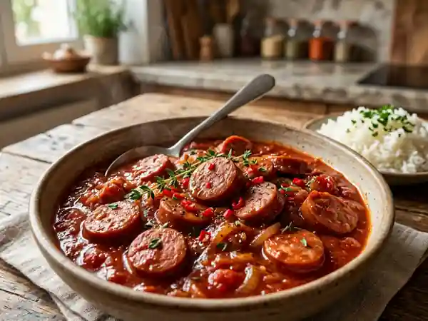 Rougail de Saucissons Réunionnais : Recette Traditionnelle et Savoureuse - Photo de présentation