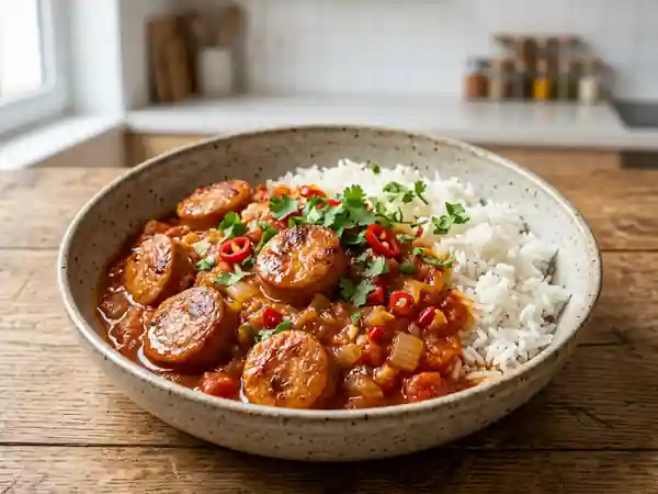 Rougail saucisse créole fondant et pimenté - Photo de présentation