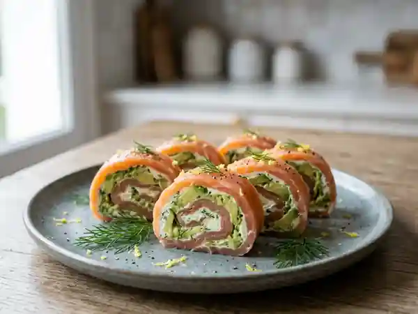 Roulade de saumon fumé à l'avocat : recette fraîche et gourmande - Photo de présentation