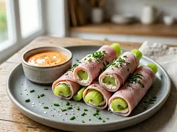 Céleri croquant au jambon et crème piquante - Photo de présentation