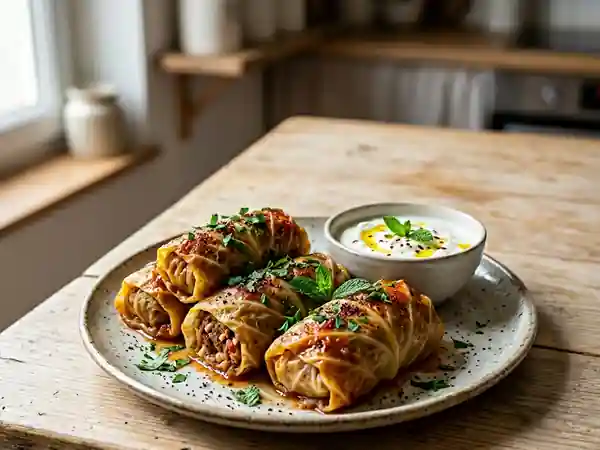 Rouleaux de chou fondants au bœuf et cumin - Photo de présentation