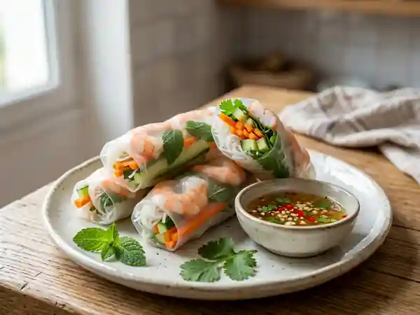 Rouleaux de printemps croquants aux crevettes - Photo de présentation
