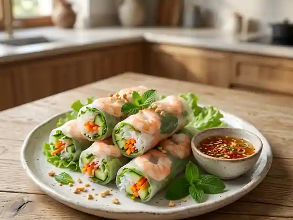 Rouleaux de printemps croquants aux crevettes - Photo de présentation