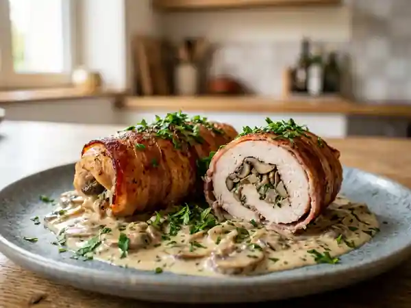 Roulés de dinde forestiers au lard : recette savoureuse et facile - Photo de présentation