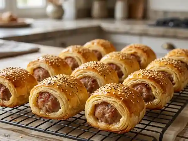 Feuilletés saucisse croustillants au sésame - Photo de présentation