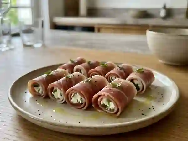 Roulés fondants jambon italien et brousse - Photo de présentation