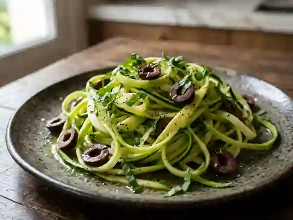 Rubans de courgettes à l'olive noire - Photo de présentation