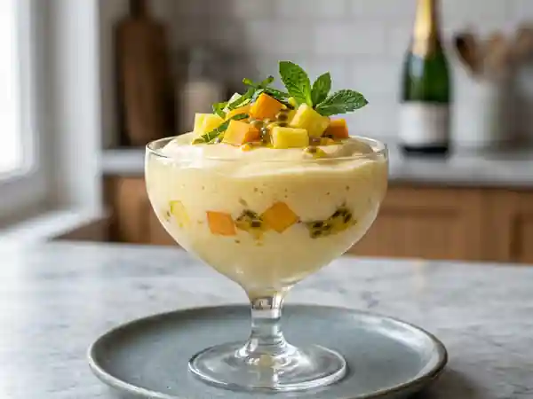 Sabayon aérien aux fruits exotiques et menthe - Photo de présentation