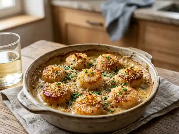Saint-Jacques Gratinées au Beurre Demi-Sel - Photo de présentation