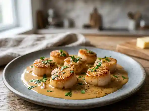 Saint-Jacques flambées au cognac : recette raffinée et facile - Photo de présentation