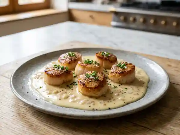 Saint-Jacques Snackées au Beurre Blanc Soyeux - Photo de présentation