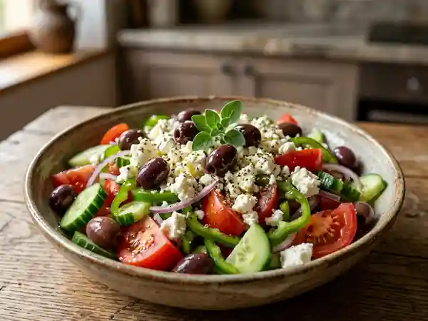 Salade Bulgare Traditionnelle Fraîche et Savoureuse - Photo de présentation