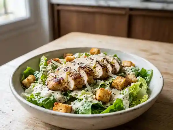 Salade César ultra-crémeuse au poulet - Photo de présentation