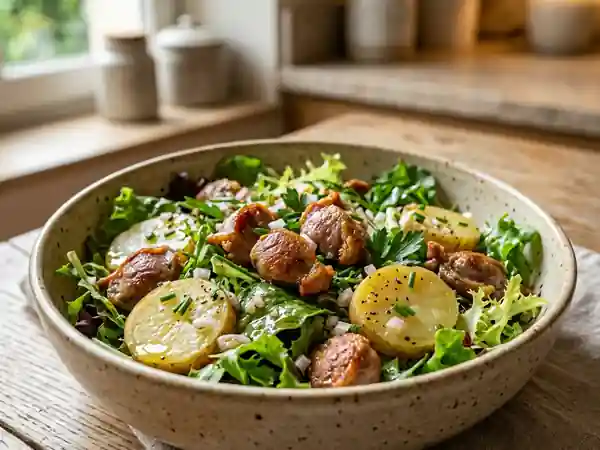 Salade landaise tiède aux gésiers confits - Photo de présentation