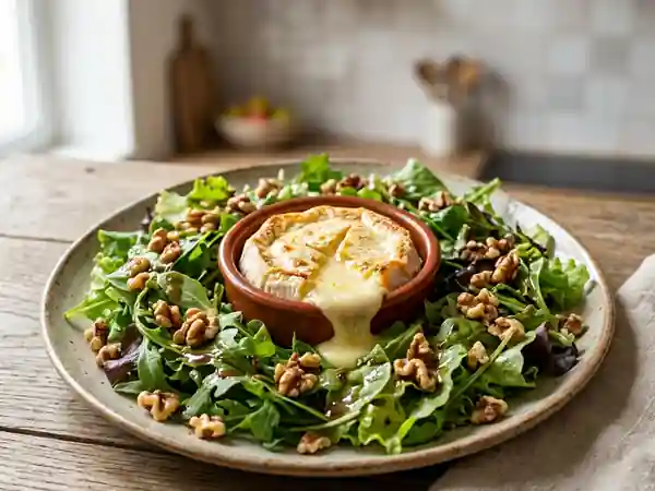 Saint-Marcellin rôti et salade aux noix - Photo de présentation