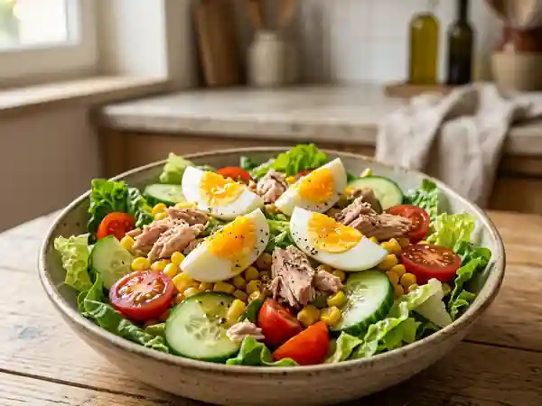 Salade complète thon et crudités croquantes - Photo de présentation