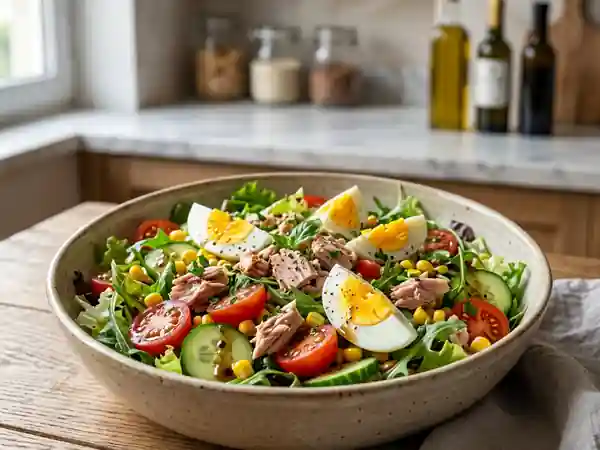 Salade au thon croquante et colorée - Photo de présentation