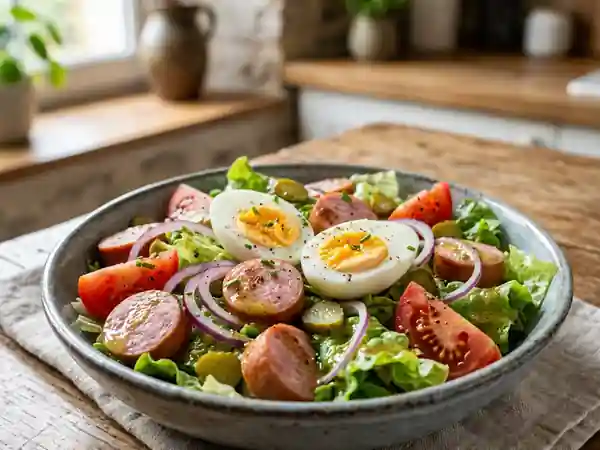 Salade composée gourmande au cervelas - Photo de présentation