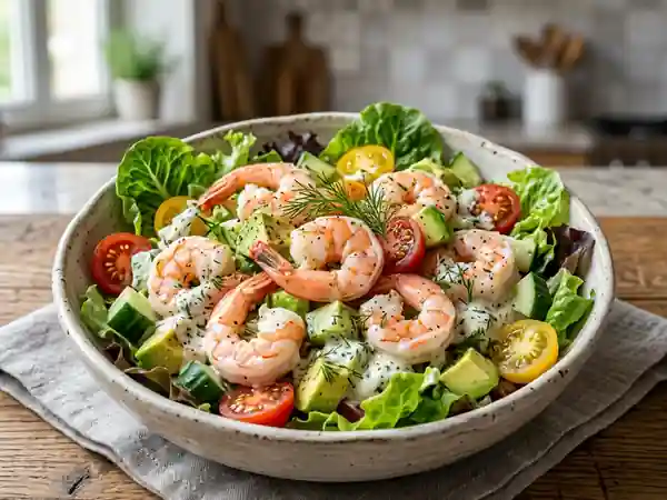 Salade onctueuse crevettes et avocat - Photo de présentation