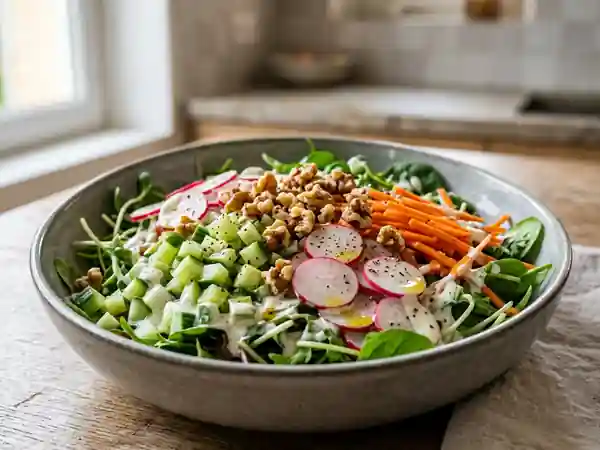 Salade croquante au Carré Frais et noix - Photo de présentation