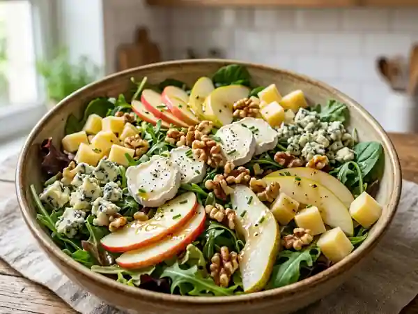 Salade croquante aux 4 fromages et fruits frais - Photo de présentation