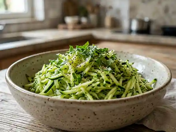 Courgettes râpées au citron et menthe - Photo de présentation