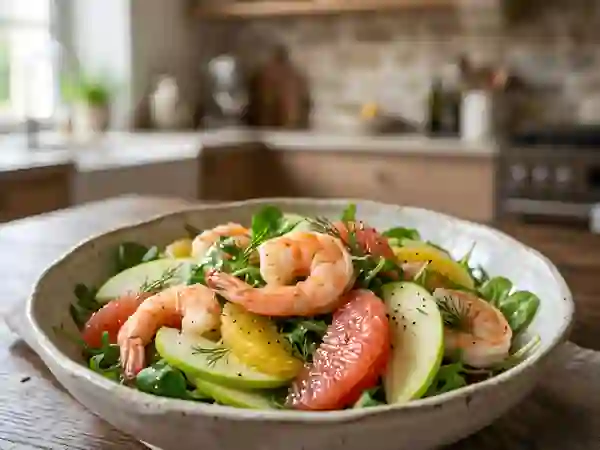 Salade de crevettes acidulée et croquante - Photo de présentation