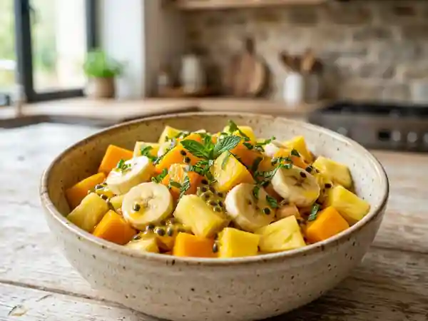 Salade antillaise mangue, ananas et passion - Photo de présentation