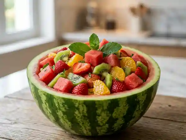 Pastèque givrée aux fruits frais et menthe - Photo de présentation