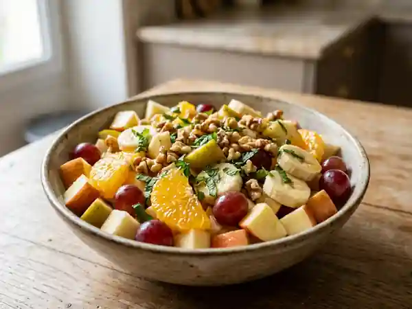 Salade de fruits d'hiver au miel et noix - Photo de présentation