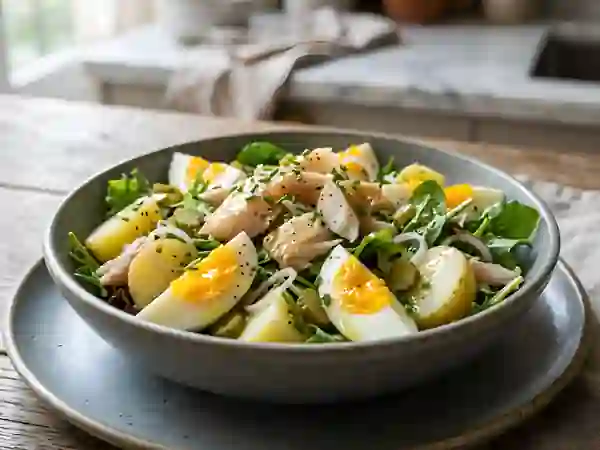Salade de haddock fumé, pommes de terre fondantes - Photo de présentation