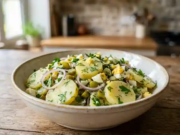 Salade de pommes de terre fondante à la belge - Photo de présentation
