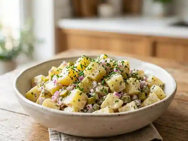 Salade de pommes de terre onctueuse et fraîche - Photo de présentation