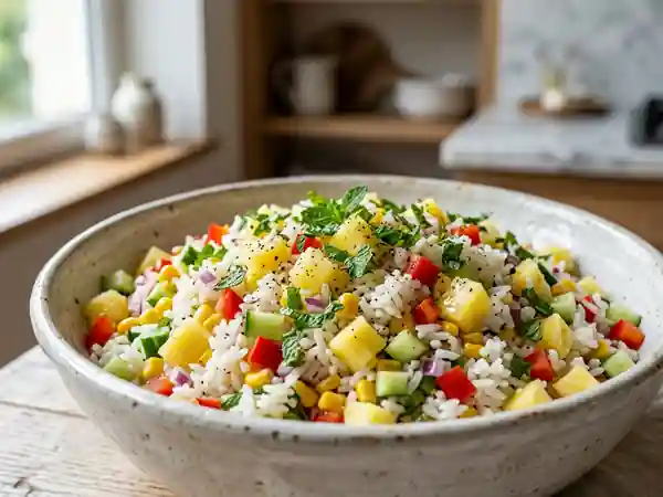Salade de riz croquante à l'ananas - Photo de présentation